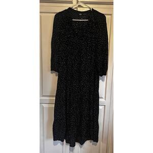 Zara Maxi Dress Size Medium Polkadot Galaxy Cottage Core Dress Black